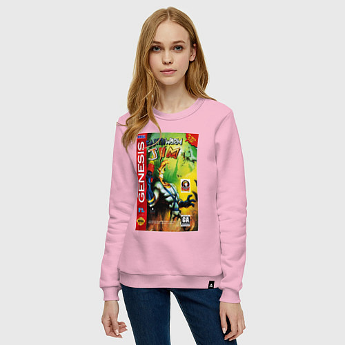 Женский свитшот Earth worm jim cover / Светло-розовый – фото 3