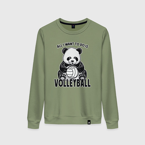 Женский свитшот Panda volleyball / Авокадо – фото 1