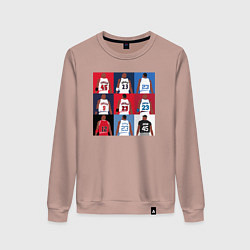 Свитшот хлопковый женский Jordan plays, цвет: пыльно-розовый