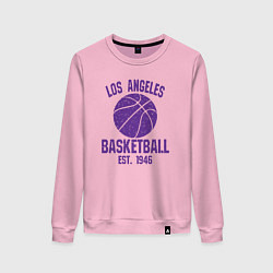 Свитшот хлопковый женский Basketball Los Angeles, цвет: светло-розовый
