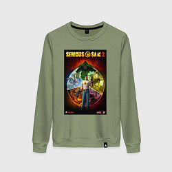 Свитшот хлопковый женский Serious Sam 2 - all bosses, цвет: авокадо