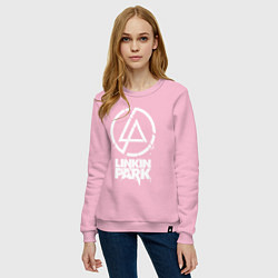 Свитшот хлопковый женский Linkin Park - white, цвет: светло-розовый — фото 2
