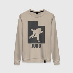 Свитшот хлопковый женский Дзюдоисты, цвет: миндальный