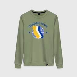 Свитшот хлопковый женский Golden State stars, цвет: авокадо
