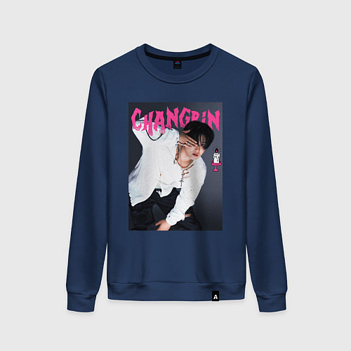 Женский свитшот Changbin Rock Star Stray Kids / Тёмно-синий – фото 1