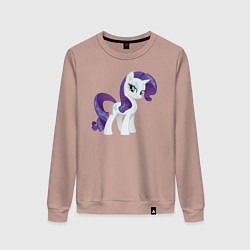 Свитшот хлопковый женский Рарити из My Little Pony в кино, цвет: пыльно-розовый