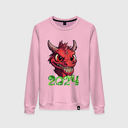 Свитшот хлопковый женский Символ года 2024 маленький дракоша, цвет: светло-розовый