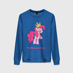 Свитшот хлопковый женский Королева тортиков Пинки Пай, цвет: синий