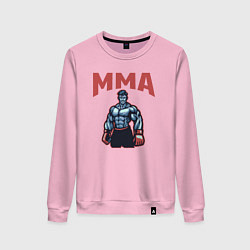Свитшот хлопковый женский MMA боец, цвет: светло-розовый