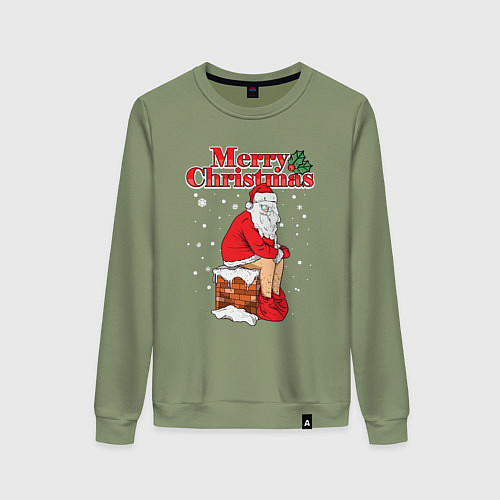 Женский свитшот Санта на крыше / Авокадо – фото 1