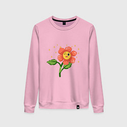 Свитшот хлопковый женский Веселый цветик, цвет: светло-розовый