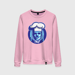 Свитшот хлопковый женский Шеф-повар, цвет: светло-розовый
