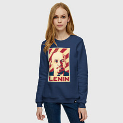 Свитшот хлопковый женский Vladimir Lenin, цвет: тёмно-синий — фото 2