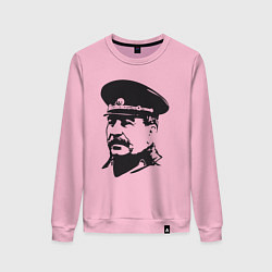 Свитшот хлопковый женский Сталин в фуражке, цвет: светло-розовый