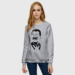 Свитшот хлопковый женский Образ Сталина, цвет: меланж — фото 2