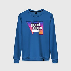 Свитшот хлопковый женский Grand theft auto VI, цвет: синий