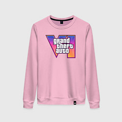 Свитшот хлопковый женский GTA 6 logo, цвет: светло-розовый