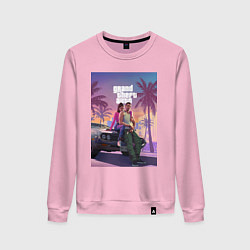 Свитшот хлопковый женский GTA6, цвет: светло-розовый