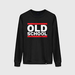 Свитшот хлопковый женский Old school - experience, цвет: черный