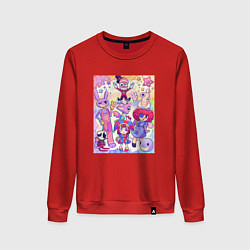 Свитшот хлопковый женский The amazing digital circus together, цвет: красный
