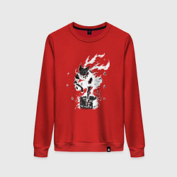 Свитшот хлопковый женский Гароу на камне, цвет: красный