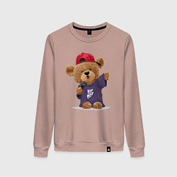 Женский свитшот Плюшевый медвежонок рэпер