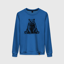 Свитшот хлопковый женский Медведь веселый, цвет: синий