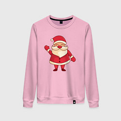 Свитшот хлопковый женский Радостный Дед мороз, цвет: светло-розовый