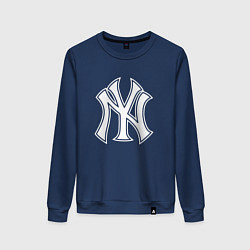Свитшот хлопковый женский New York yankees - baseball logo, цвет: тёмно-синий