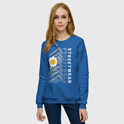 Свитшот хлопковый женский Ромашка streetwear, цвет: синий — фото 2