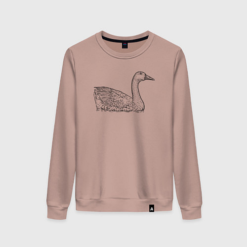 Женский свитшот Гусь плавает / Пыльно-розовый – фото 1