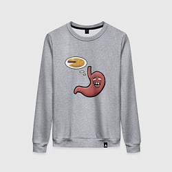 Свитшот хлопковый женский Желудок в ожидании пирога, цвет: меланж