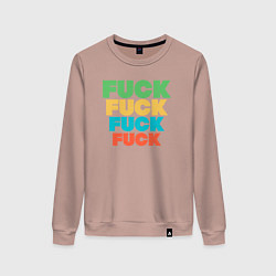 Свитшот хлопковый женский Fuck fuck, цвет: пыльно-розовый