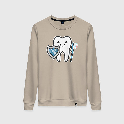 Женский свитшот Зубик / Миндальный – фото 1
