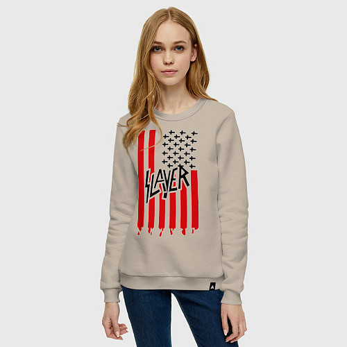 Женский свитшот Slayer Flag / Миндальный – фото 3