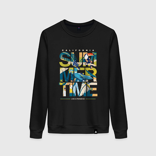 Женский свитшот California summertime / Черный – фото 1