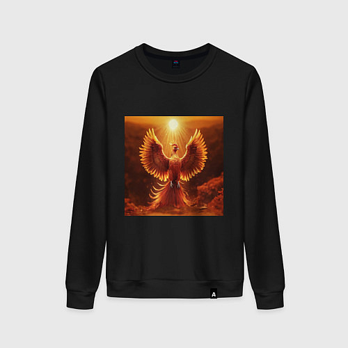 Женский свитшот Птица феникс яркая / Черный – фото 1
