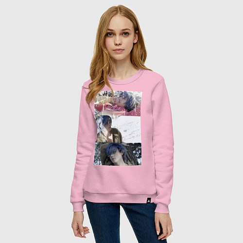 Женский свитшот Ким ТэХён / Светло-розовый – фото 3