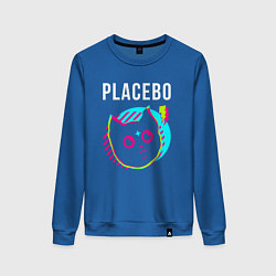 Свитшот хлопковый женский Placebo rock star cat, цвет: синий