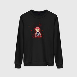 Свитшот хлопковый женский Чиби Сукуна, цвет: черный