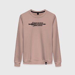 Свитшот хлопковый женский Днд лого с мечом, цвет: пыльно-розовый
