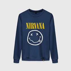 Свитшот хлопковый женский Nirvana original, цвет: тёмно-синий