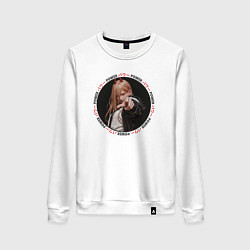 Свитшот хлопковый женский Пауэр - охотница на демонов, цвет: белый