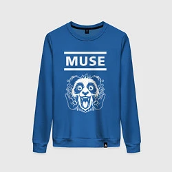 Свитшот хлопковый женский Muse rock panda, цвет: синий