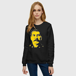 Свитшот хлопковый женский Yellow Stalin, цвет: черный — фото 2