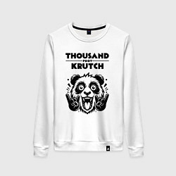 Свитшот хлопковый женский Thousand Foot Krutch - rock panda, цвет: белый