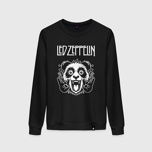 Женский свитшот Led Zeppelin rock panda / Черный – фото 1