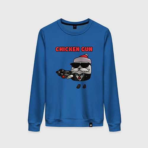 Женский свитшот Chicken gun santa / Синий – фото 1