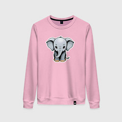 Свитшот хлопковый женский Веселый африканский слоненок, цвет: светло-розовый