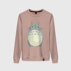 Свитшот хлопковый женский Neighbor Totoro, цвет: пыльно-розовый